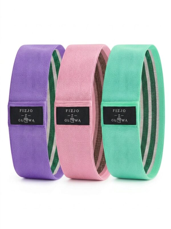 taśmy materiałowe fabrib mini hip band zielony różowy fioletowy